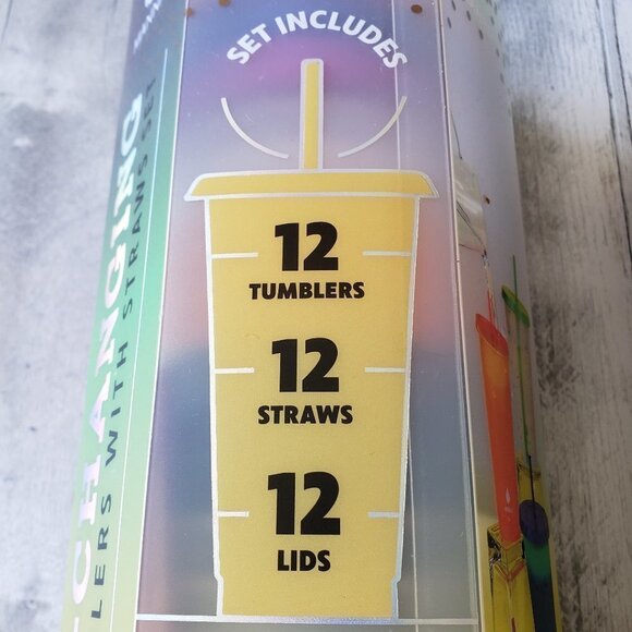 NWT - Manna Color Changing Confetti Plastic Tumblers, Set of 24 - Picture 4 of 4